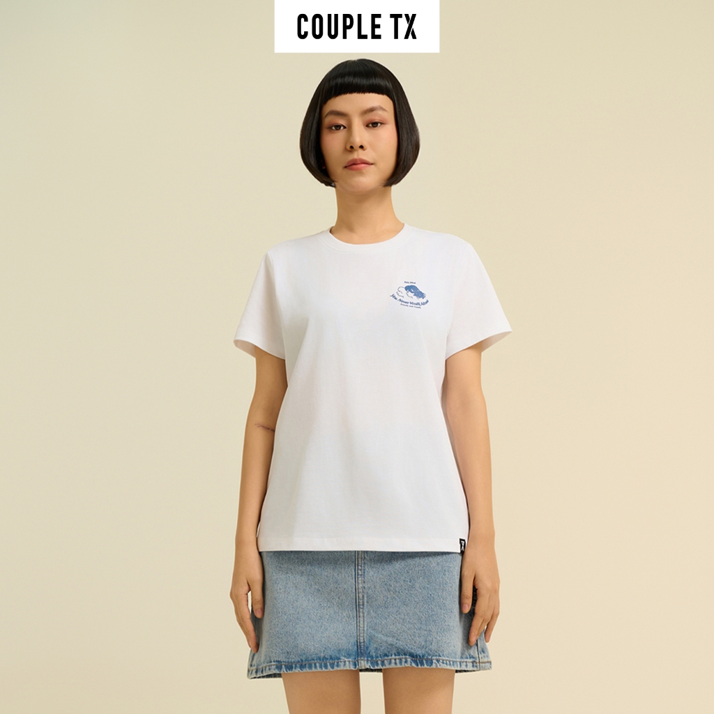 Ảnh Áo Thun Nữ Couple TX Hình Thêu Pet Club 100% Coton WTS 2416 3