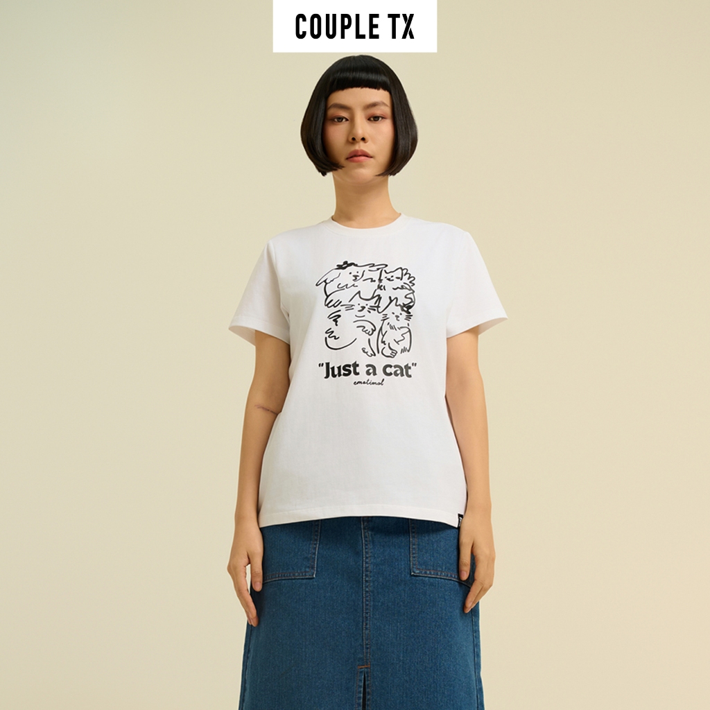 Ảnh Áo Thun Nữ Couple TX In Hình Mèo Love Cat 100% Coton WTS 2417 4