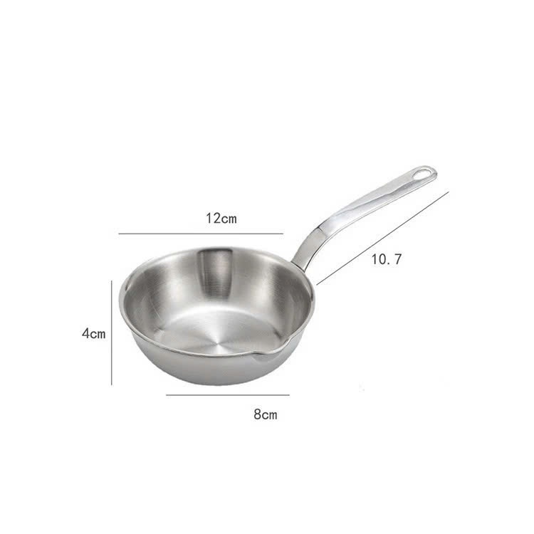 Quánh Chảo + Nắp  KINSGEM by Chockmen Inox 18/10 Size 12Cm Chảo Chiên Rán Quánh Ăn Dặm Kèm