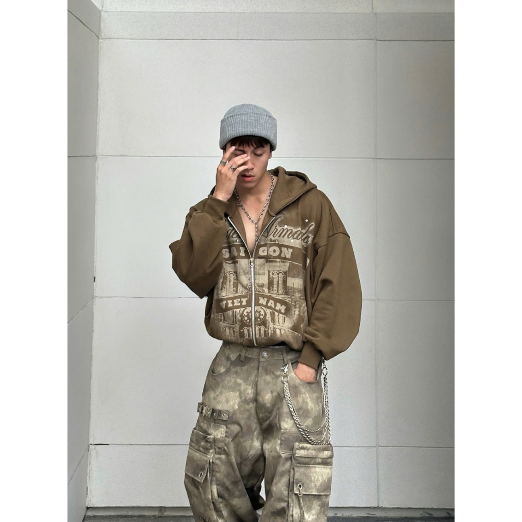 Ảnh HADES Saigon Vital Hoodie - HADES Brand chính hãng Hoodie zip vải nỉ unisex 4