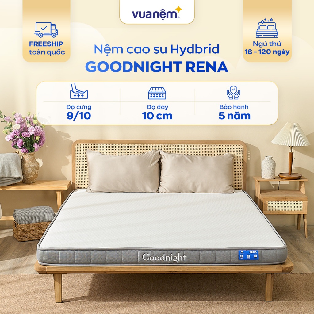 Ảnh Nệm Cao Su Non Vua Nệm Goodnight Rena 10cm, Đệm Cao Su Non Hybrid 2