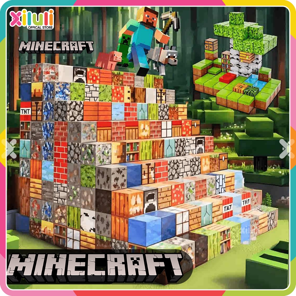 Đồ Chơi Minecraft Lắp Ráp Nam Châm Mô Hình Khối Xây Dựng Trong Game ...