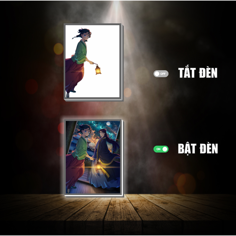 Tranh đèn led 3D đổi màu Dược sư tự sự - Tranh đèn led 3D ANIME trang trí bàn làm việc, đèn ngủ