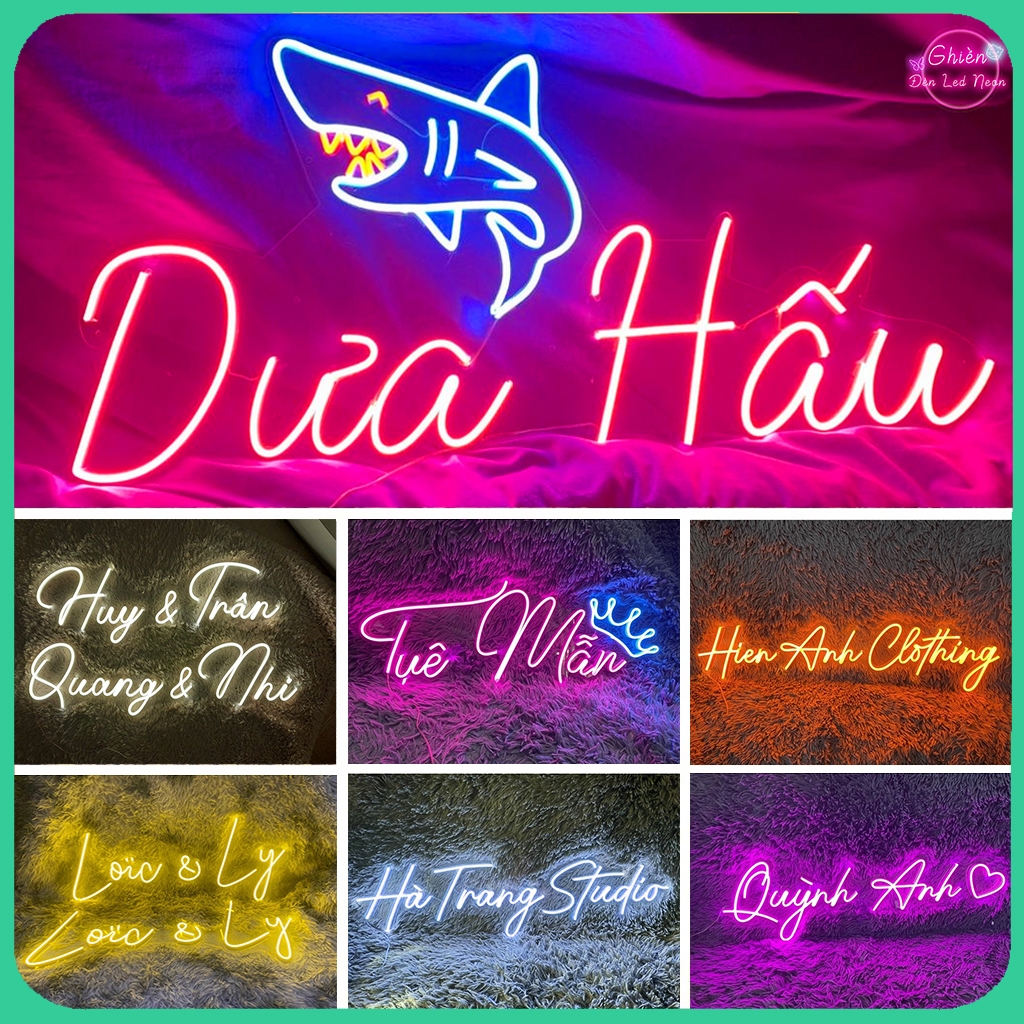Đèn Led chữ theo yêu cầu, Đèn Led Neon trang trí, decor phòng ngủ ...