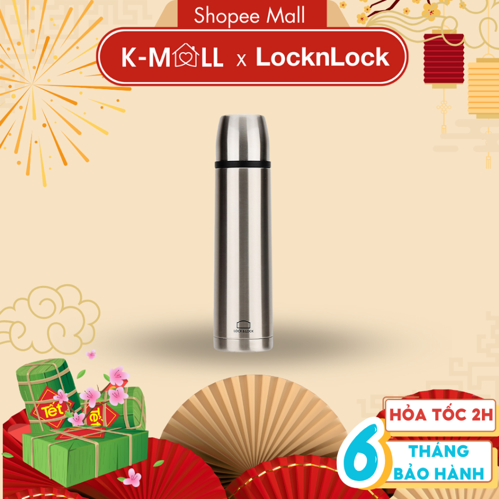 Bình giữ nhiệt LocknLock 500ml Vienna LHC1430 - miệng bình rộng, nắp dùng làm cốc nước uống - K-MALL