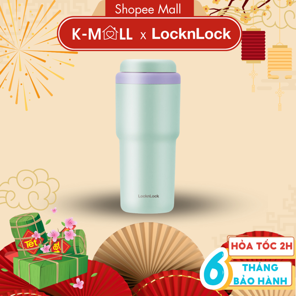 Bình giữ nhiệt LocknLock 480ml Daily Macaron Tumbler LHC3292 Màu Xanh Lá thép không gỉ 316L - K-MALL