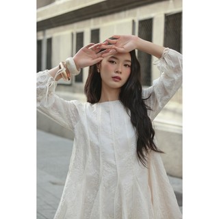 Đầm babydoll OLV hoa tay dài dáng bồng xòe phù hợp đi chơi Freya Loose Dress