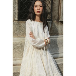 Đầm babydoll OLV hoa tay dài dáng bồng xòe phù hợp đi chơi Freya Loose Dress