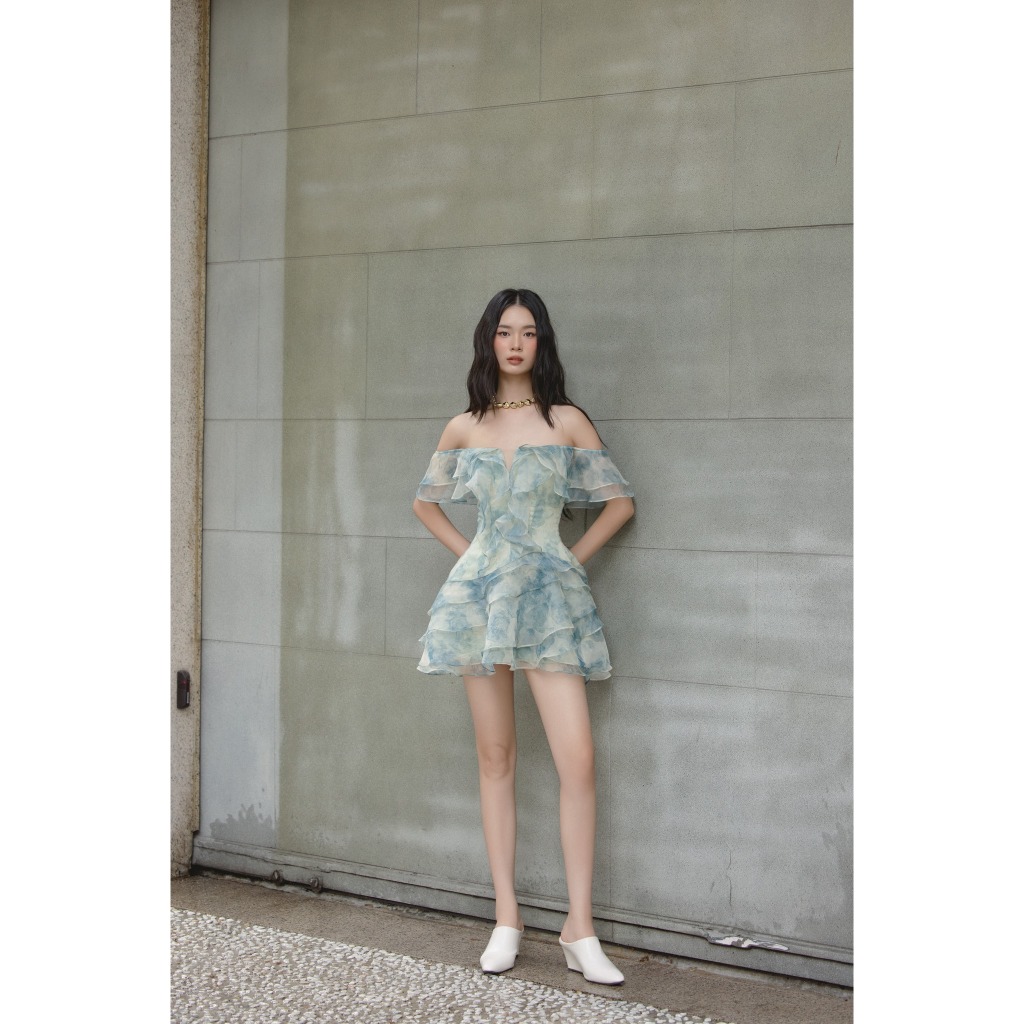 Ảnh OLV - Đầm kiểu trễ vai dáng xòe Ianthe Fleur Dress 1