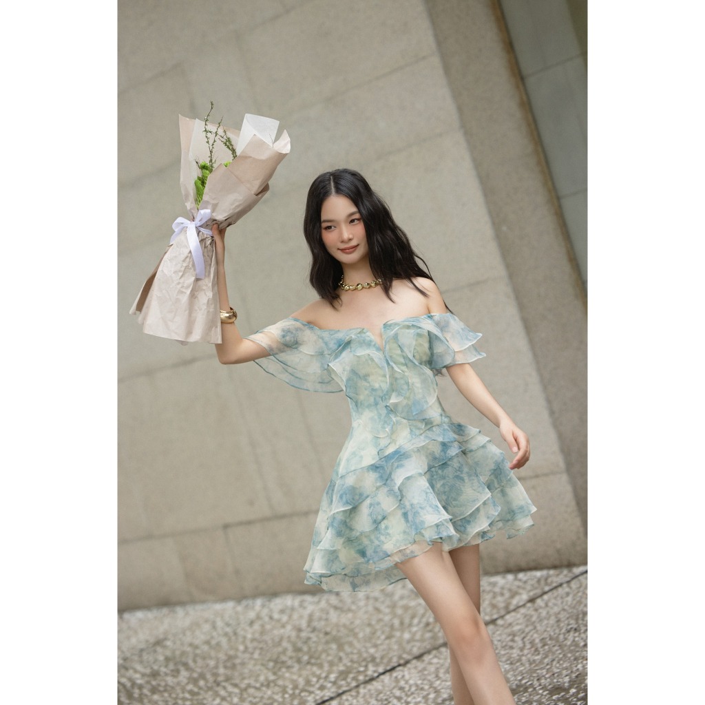 Ảnh OLV - Đầm kiểu trễ vai dáng xòe Ianthe Fleur Dress 2