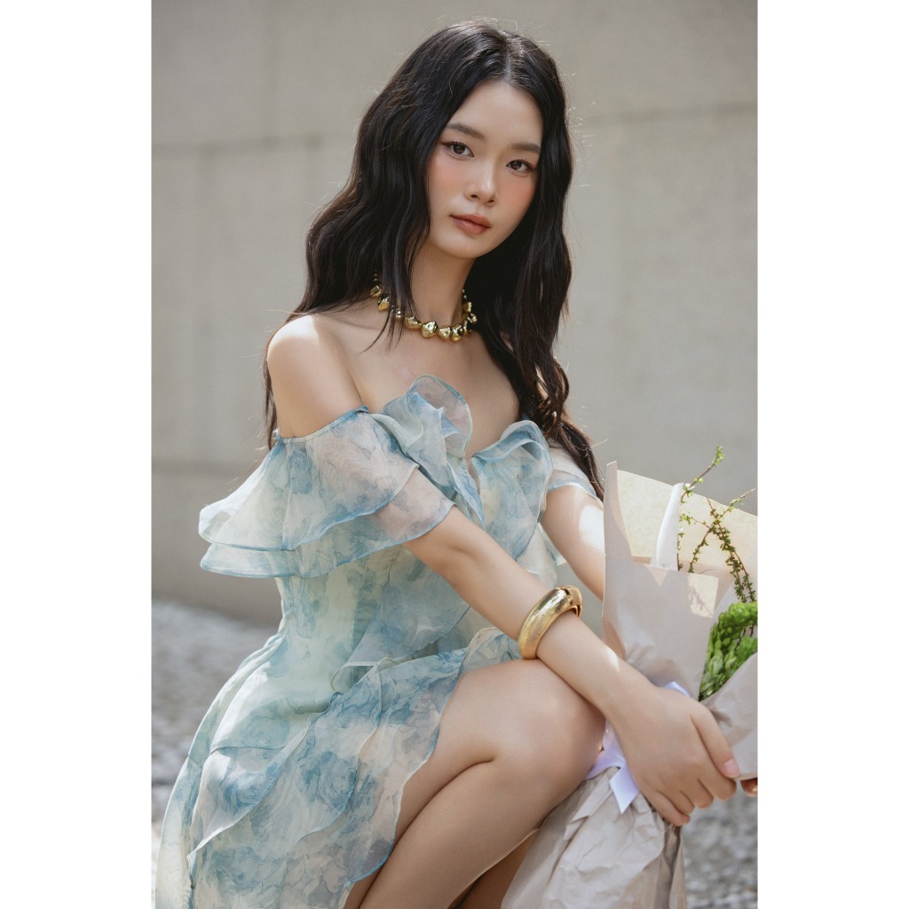 Ảnh OLV - Đầm kiểu trễ vai dáng xòe Ianthe Fleur Dress 4