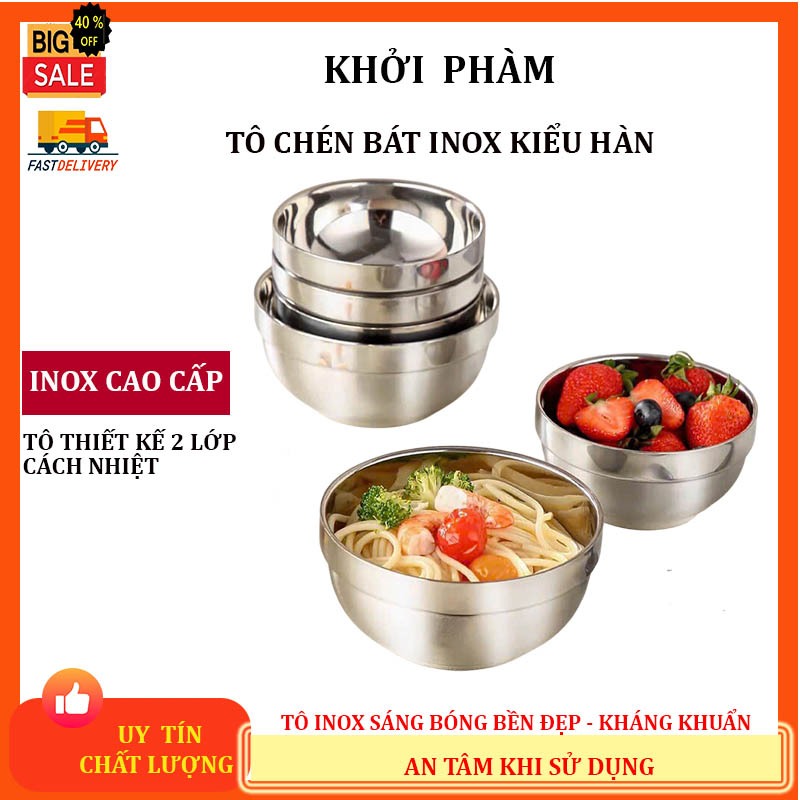 Tô chén bát inox 2 lớp cách nhiệt kiểu trơn KHỞI PHÀM-BJW bát cơm inox ...