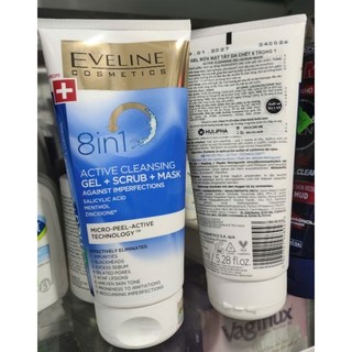 Sữa rửa mặt ,tẩy da chết 8 in 1 EVELINE