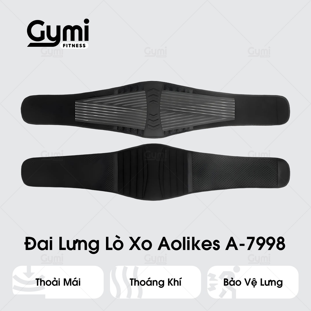 Đai Lưng Tập Gym Có Lò Xo Aolikes A-7998 - Đai Lưng Hỗ Trợ Cột Sống, Thoát Vị Đĩa Đệm, Cong Vẹo Lưng - AL7998