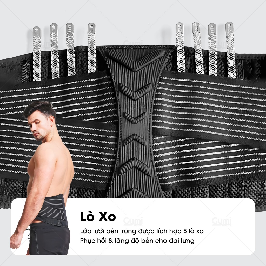 Đai Lưng Tập Gym Có Lò Xo Aolikes A-7998 - Đai Lưng Hỗ Trợ Cột Sống, Thoát Vị Đĩa Đệm, Cong Vẹo Lưng - AL7998