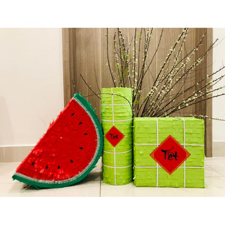 Pinata bánh chưng,bánh tét,dưa hấu  Dễ Thương – Trang Trí & Trò Chơi Đập Kẹo Cho Bé Trai Bé Gái