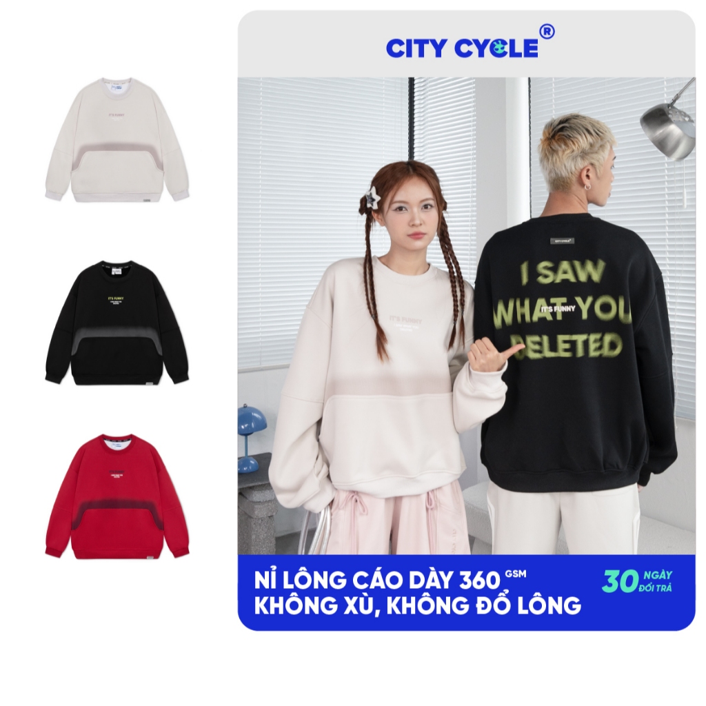 Áo sweater dày đôi nam nữ mùa thu đông Local Brand Chính Hãng City Cycle Áo Sweater Deleted