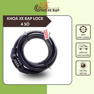 Khoá xe đạp LOCK 4 số mật mã có sẵn, cáp 5 lớp an toàn, dễ lắp đặt và vô cùng gọn nhẹ