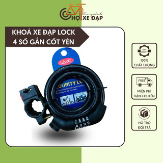 Khoá xe đạp LOCK 4 số mật mã tuỳ chỉnh gắn cốt yên, an toàn dễ sử dụng, lắp đặt nhanh chóng tiện lợi