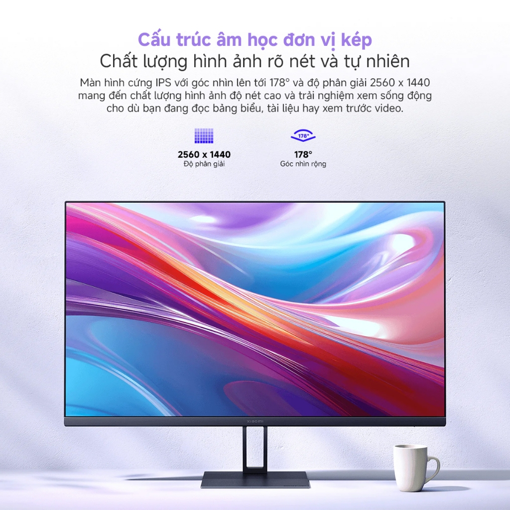 Ảnh Màn Hình Máy Tính PC Xiaomi Monitor 2K A27Qi 27inch Tấm Nền LCD IPS-Tần Số Quét 100Hz-BH 36 Tháng 1