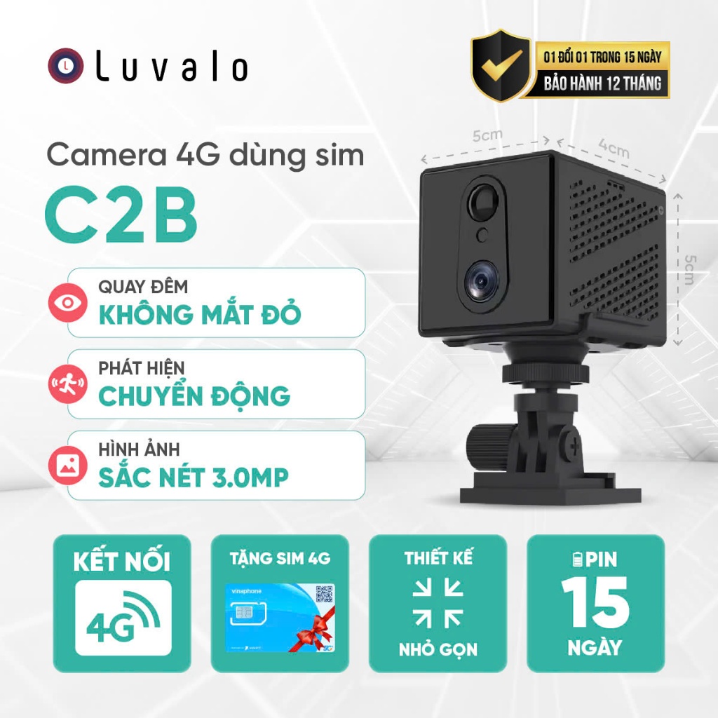 Camera 4G 3.0Mp dùng sim không dây kết nối điện thoại giám sát hành ...
