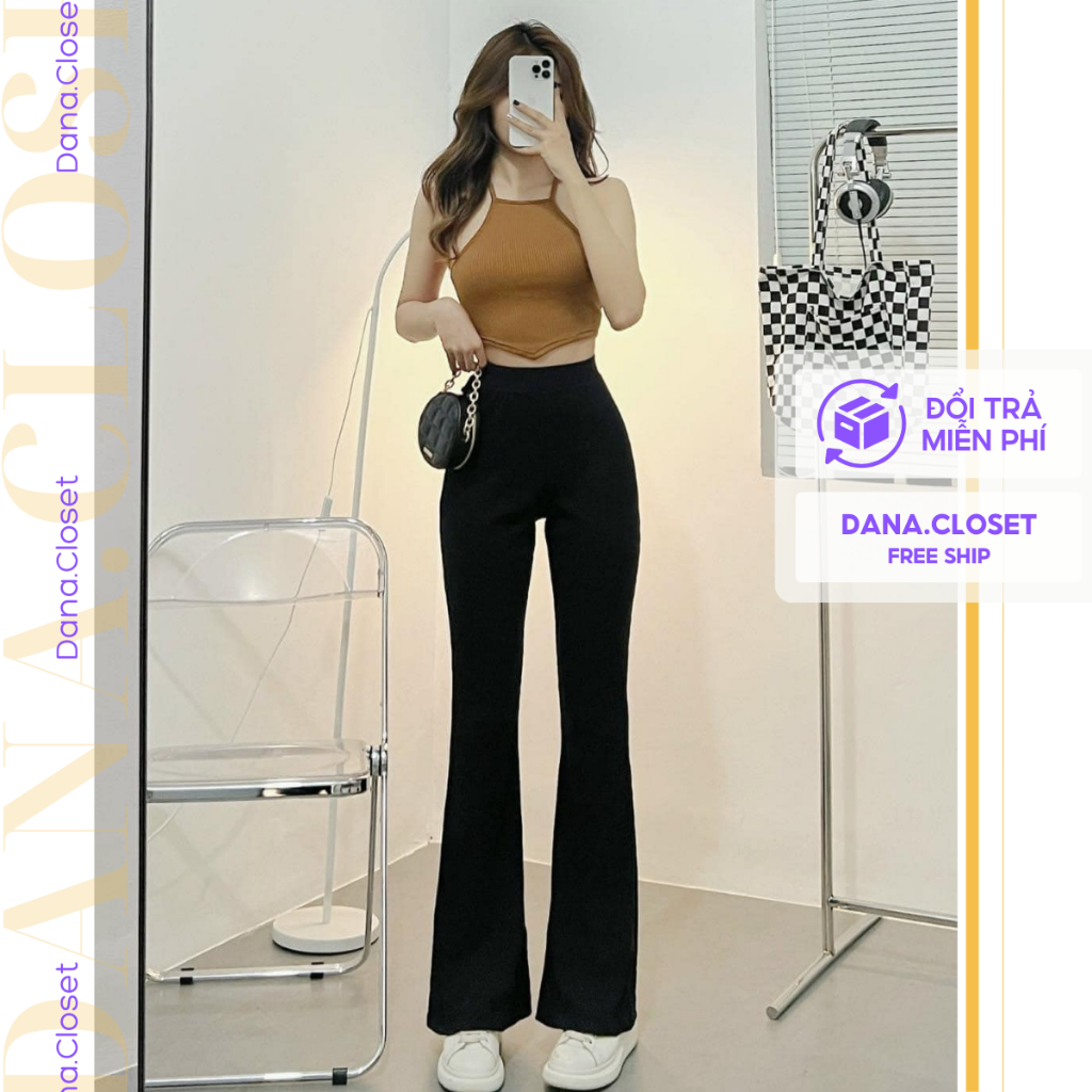 [39kg - 70kg] Quần Ống Loe Cạp Cao Vải Umi Hàng Cao Cấp, Quần Loe Vải Co Giãn Form Chuẩn Lên Dáng Xinh