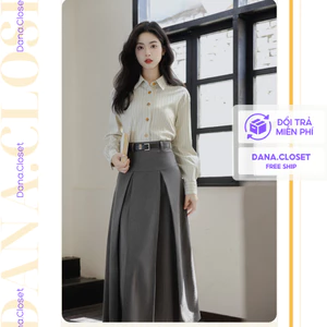 Chân Váy Midi Dáng Dài Hàng Cao Cấp, Chân Váy Xếp Ly Form Đẹp