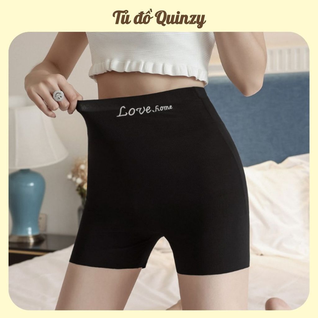TudoQuinzy Quần mặc váy chất su lạnh thoáng mát, quần bảo hộ cạp cao không lộ bụng không lộ viền Quần Đùi Su Nữ Gen Bụng