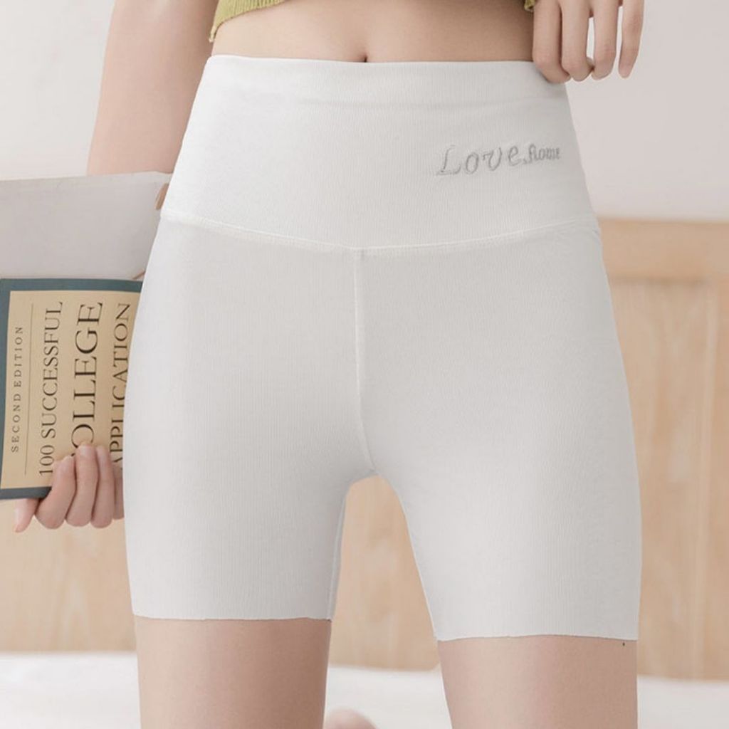 TudoQuinzy Quần mặc váy chất su lạnh thoáng mát, quần bảo hộ cạp cao không lộ bụng không lộ viền Quần Đùi Su Nữ Gen Bụng