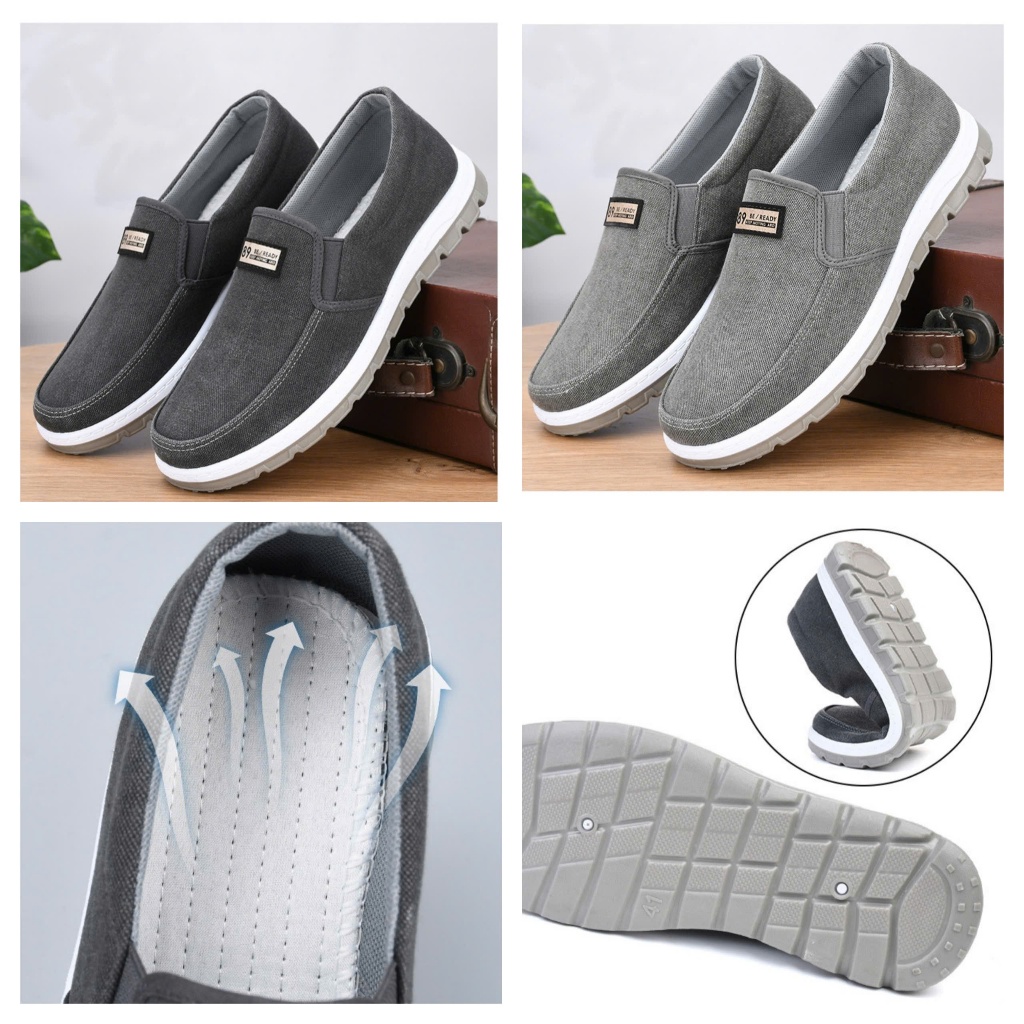 Giày Lười Nam FASASTORE Siêu Nhẹ Êm Chân Vải Lưới Thoáng Khí, Đế Mềm Chống Trơn Đi Bộ Thể Thao