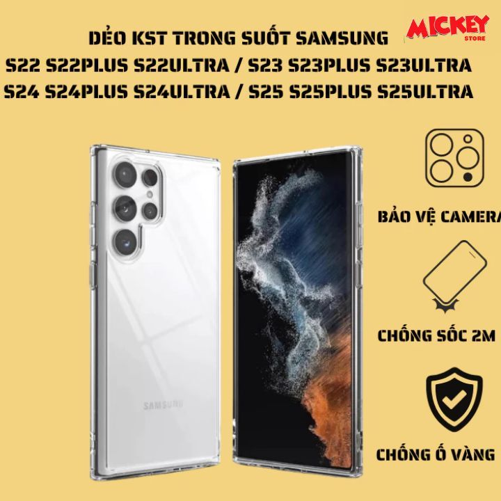 Ốp lưng trong chống ố vàng KST DESIGN S22ultra S23ultra S24ultra S25ultra S22 S23 S24 S25/plus/FE