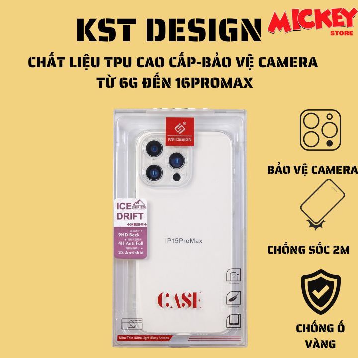 Ốp lưng trong chống ố vàng KST DESIGN cho IPhone 12 13 14 15 16 17promax plus pro 7 8 /plus x xr xsm