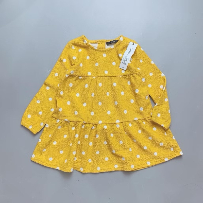 Váy bé gái dài tay chấm bi xuất dư D7769 cho bé 4–5 tuổi (19–23kg) xinh xắn, dễ thương