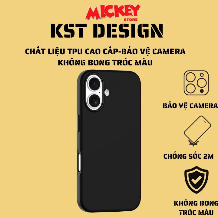 Ốp KST DESIGN TPU ĐEN cho IPhone 11 12 13 14 15 16 17Promax pro plus 7g 8g 7p 8p x xs xr xsm