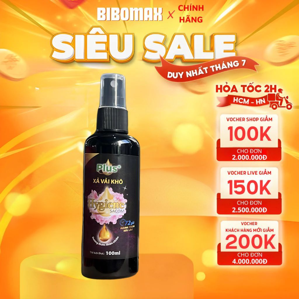 Chai xịt xả vải khô Hygiene Sacom plus+ chai 100ml | Shopee Việt Nam
