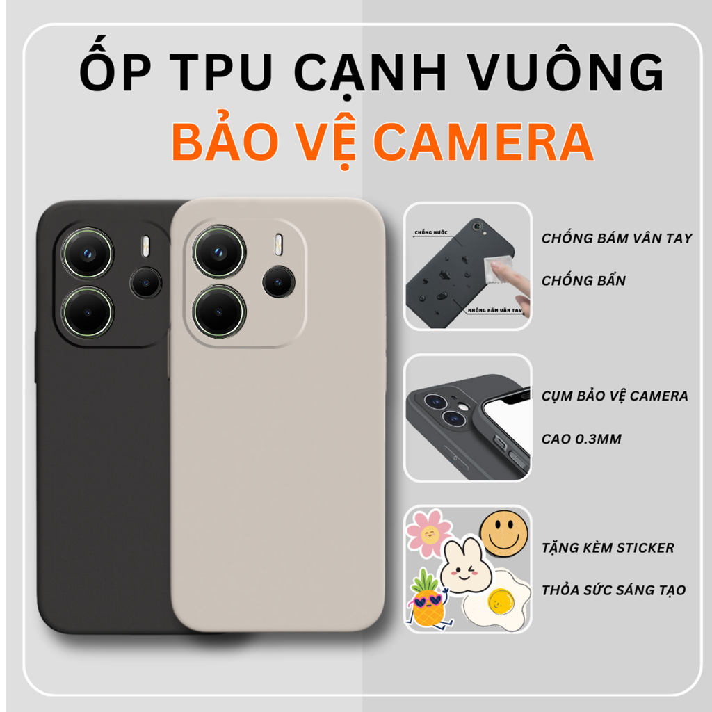 Ốp Lưng Xiaomi Redmi Note 14, Note 14 Pro + 4G|5G, TPU BẢO VỆ CAM TOÀN DIỆN | MEKCA