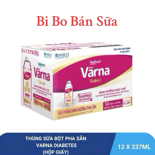COMBO 2 Thùng 24 Hộp Sữa Bột Pha Sẵn Värna Diabetes Hộp Giấy 237ml - [Ổn Định Đường Huyết]
