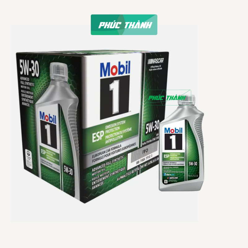 Dầu nhớt tổng hợp toàn phần ô-tô Mobil 1 ESP 5w30 946ml/4,73L nhập khẩu USA - Chính hãng