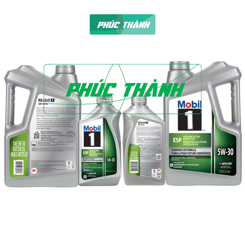 Dầu nhớt tổng hợp toàn phần ô-tô Mobil 1 ESP 5w30 946ml/4,73L nhập khẩu USA - Chính hãng