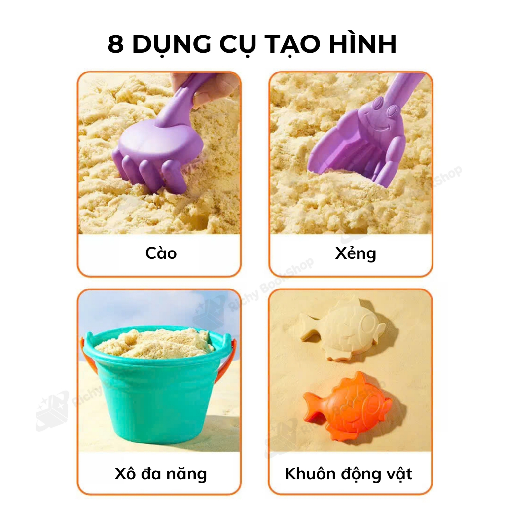 Đồ chơi xúc cát cho bé trai bé gái đi biển Mideer Versatile Beach Play Set Castle of Soldier