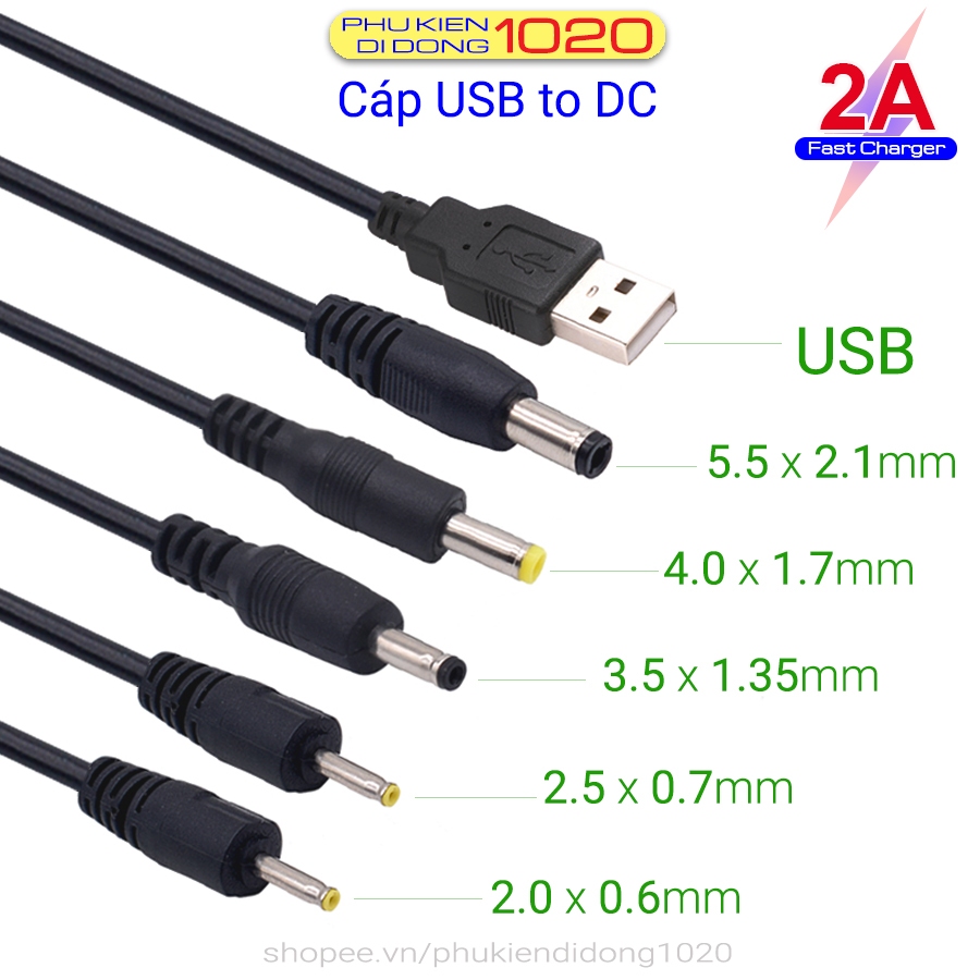 5x USB Auf DC 2.0mm Ladekabel – 3.7V, Für Lithium-Akkus Von Drohnen, Spielzeug & Kleingeräten