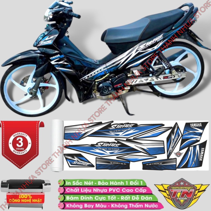 Tem Sấm Sét Sirius V1 - Tem rời dán Sirius 3 lớp cao cấp