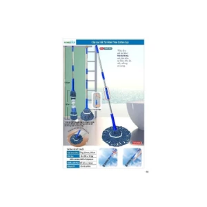 Combo 2 Cây lau vắt chốt vặn trợ lực Homeinno (bông màu xanh đen)