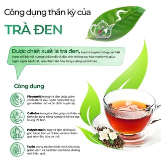 Trà Đen (Hồng Trà) Sunbeleaf - Giúp Tỉnh Táo, Phòng Đột Quỵ, Gan Nhiễm Mỡ, Điều Hòa Huyết Áp - Hộp 20 Gói