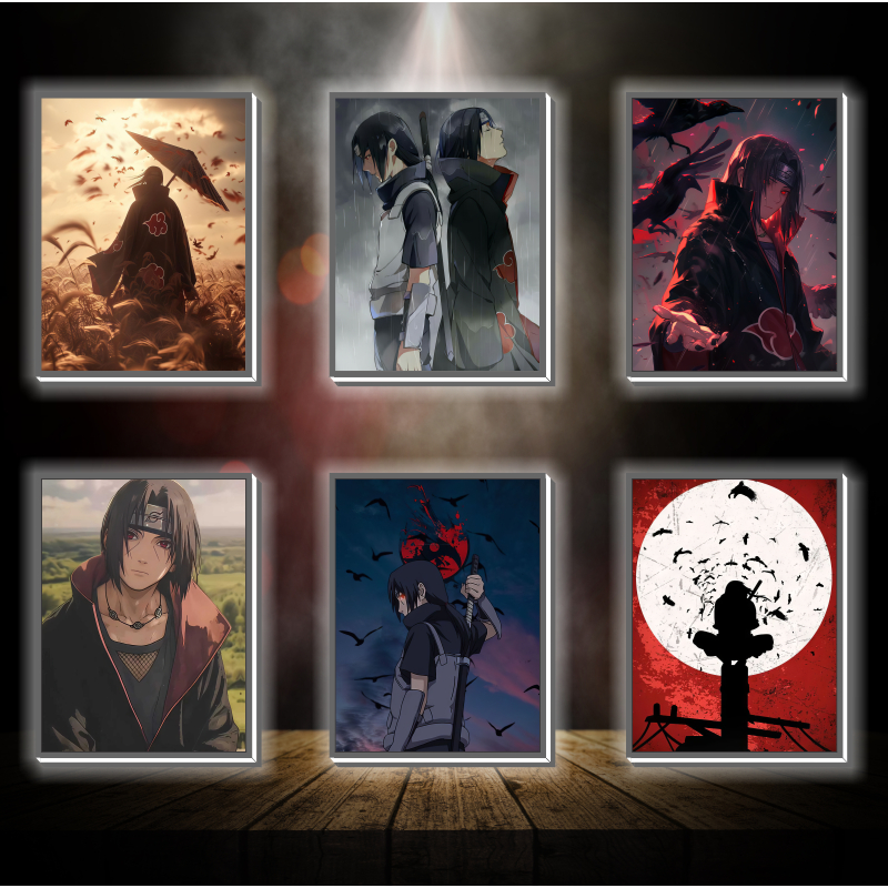 Tranh đèn led 3D đổi màu Uchiha Itachi - Tranh đèn led 3D ANIME trang trí bàn làm việc, đèn ngủ