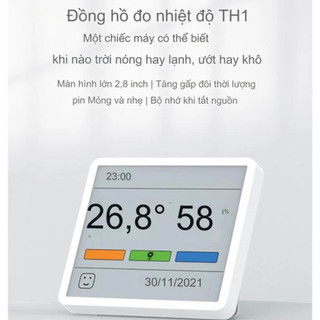 Nhiệt Kế Ẩm Điện Tử DUKA TH1 - Nhiệt Ẩm Kế Mini Cảm Biến Hiển Thị Chính Xác Độ Ẩm Và Nhiệt Độ