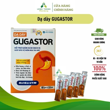 Gel dạ dày GUGASTOR - Hỗ trợ giảm acid dịch vị, giúp bảo vệ dạ dày, giảm đầy hơi, trào ngược dạ dày (Hộp 20 gói)