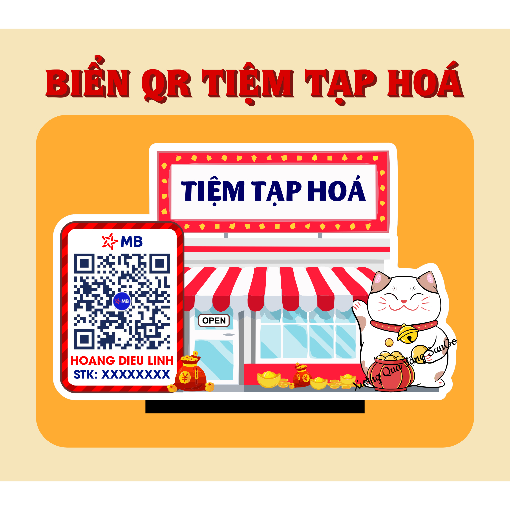 BIỂN QR TIỆM TẠP HOÁ THEO YÊU CẦU - QUÀ TẶNG SANGO