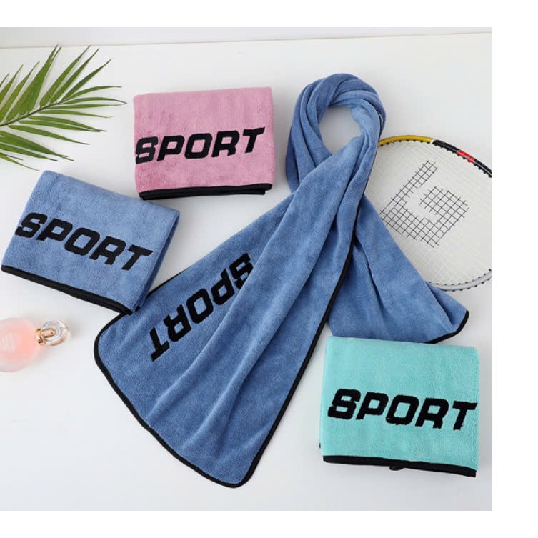 Khăn tập GYM cao cấp chữ SPORT (30x110cm) cực thấm hút mồ hôi và mềm mại.