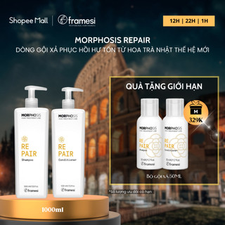 COMBO Dầu gội Dầu Xả sửa chữa sâu, phục hồi hư tổn Framesi MORPHOSIS REPAIR SHAMPOO 1000ML